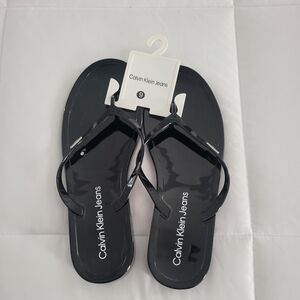 Calvin Klein Jeans Glossy Black Women's Sandals